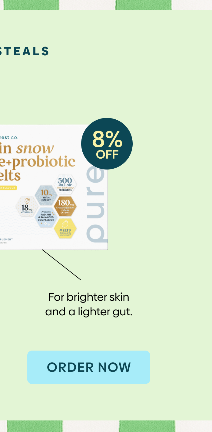 Skin Snow Pre+Probiotic Melts | NOW 8% OFF* *Limited Time only