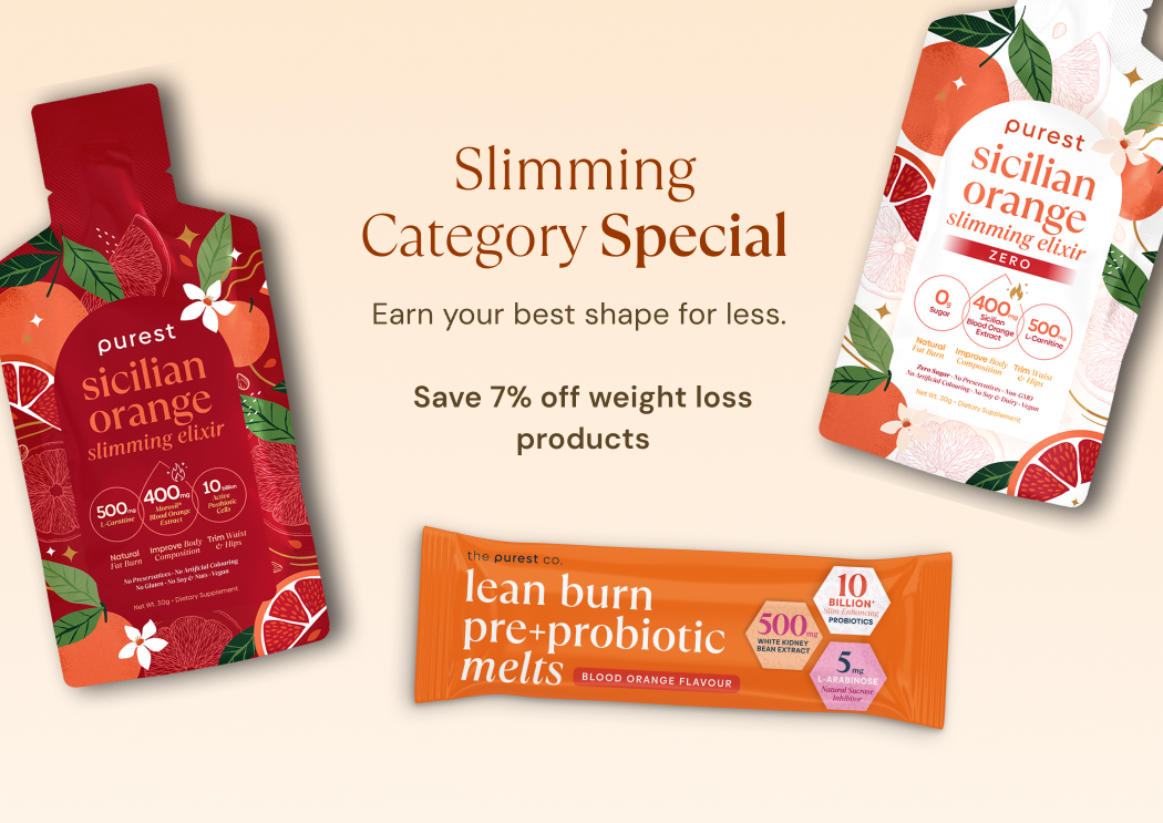 Slimming Category Special. Earn your best shape for less. Save 7% off weight loss products.
