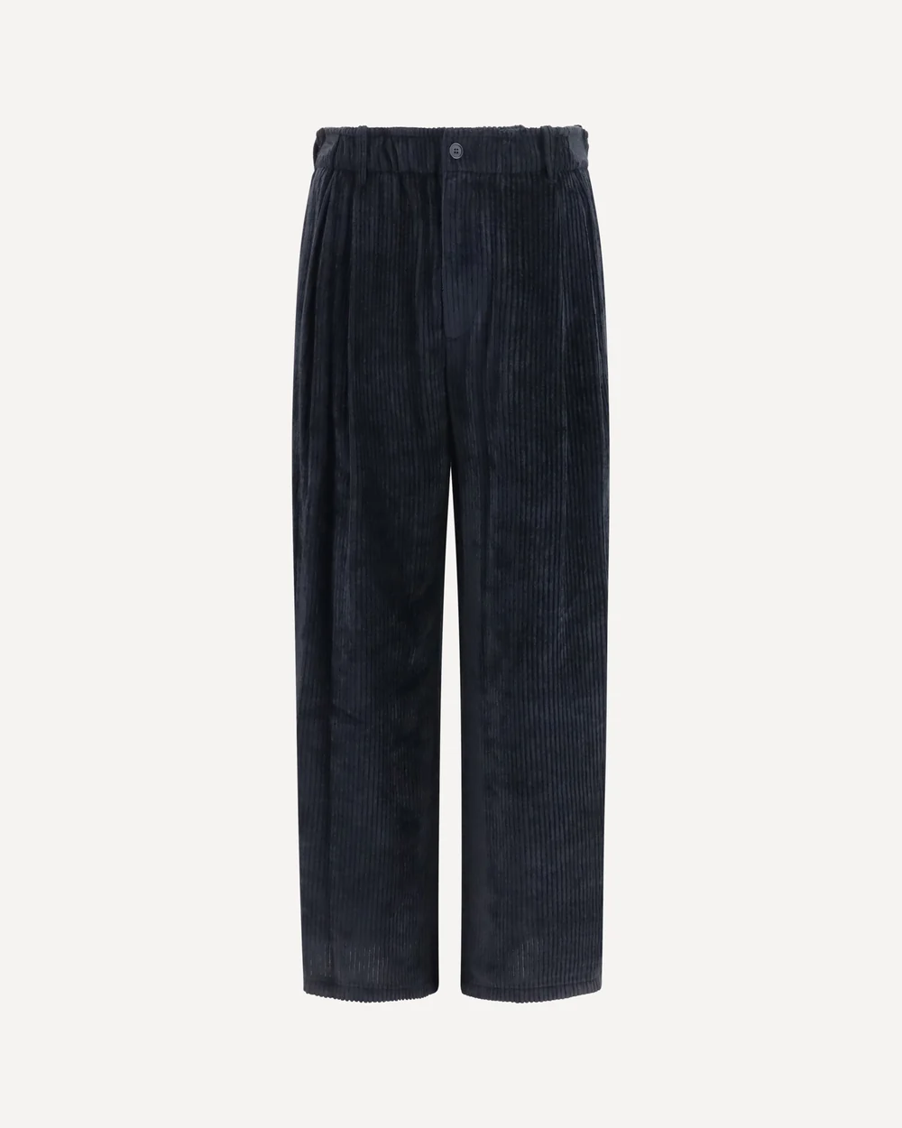 Wide-leg ribbed viscose velvet Pants
