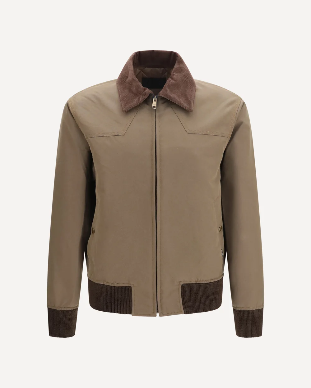 Jacket with corduroy collar