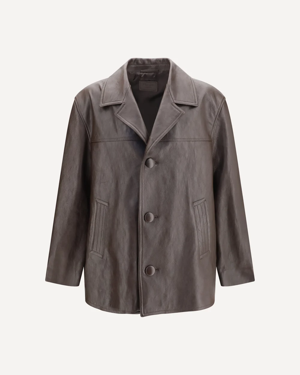 Leather Caban Jacket