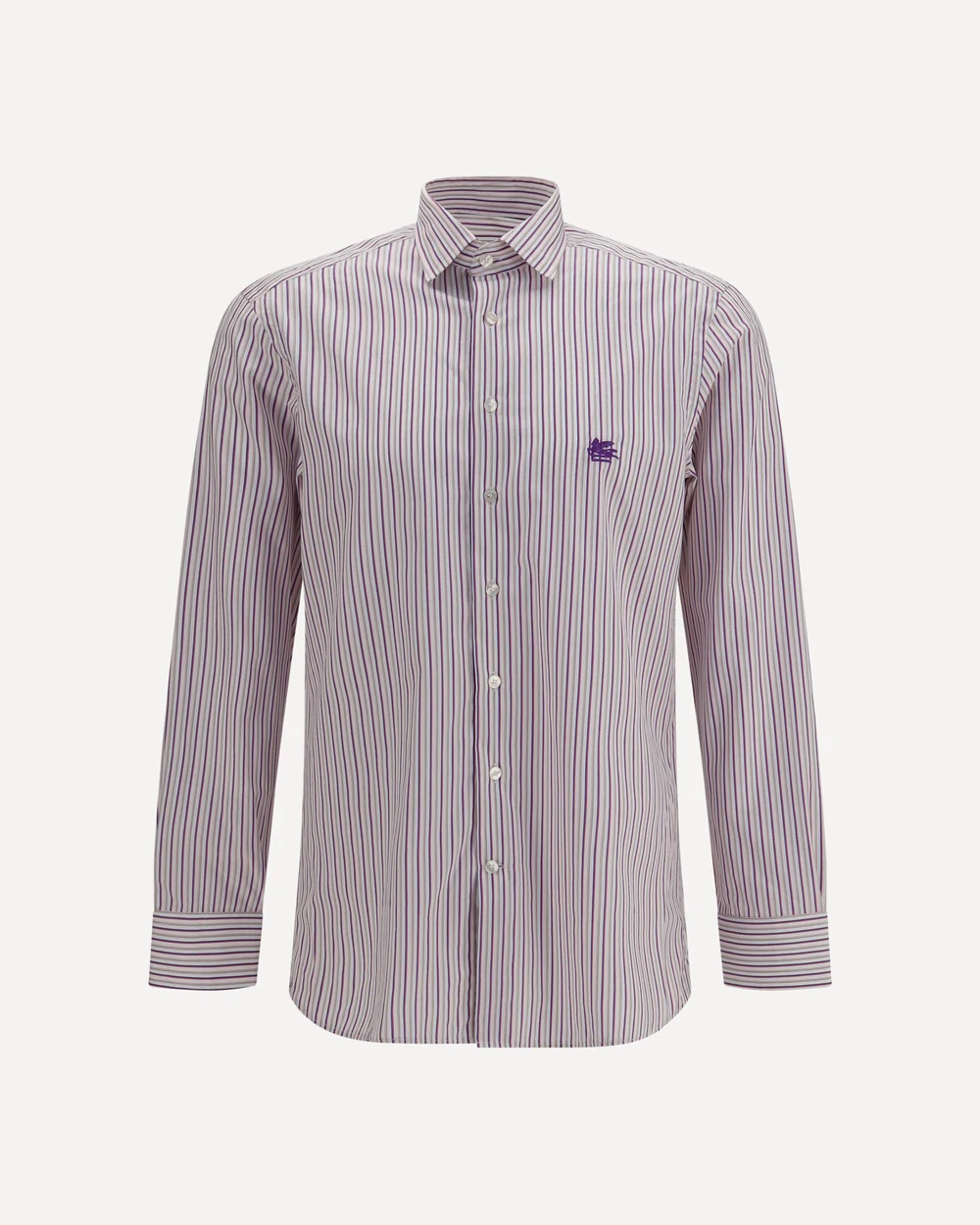 Roma striped cotton Shirt with Pegaso logo