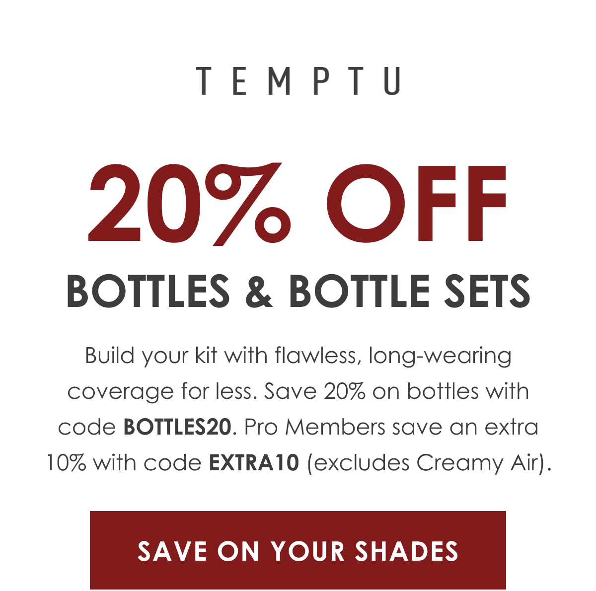 BOTTLES & BOTTLE SETS. Use Code BOTTLES20