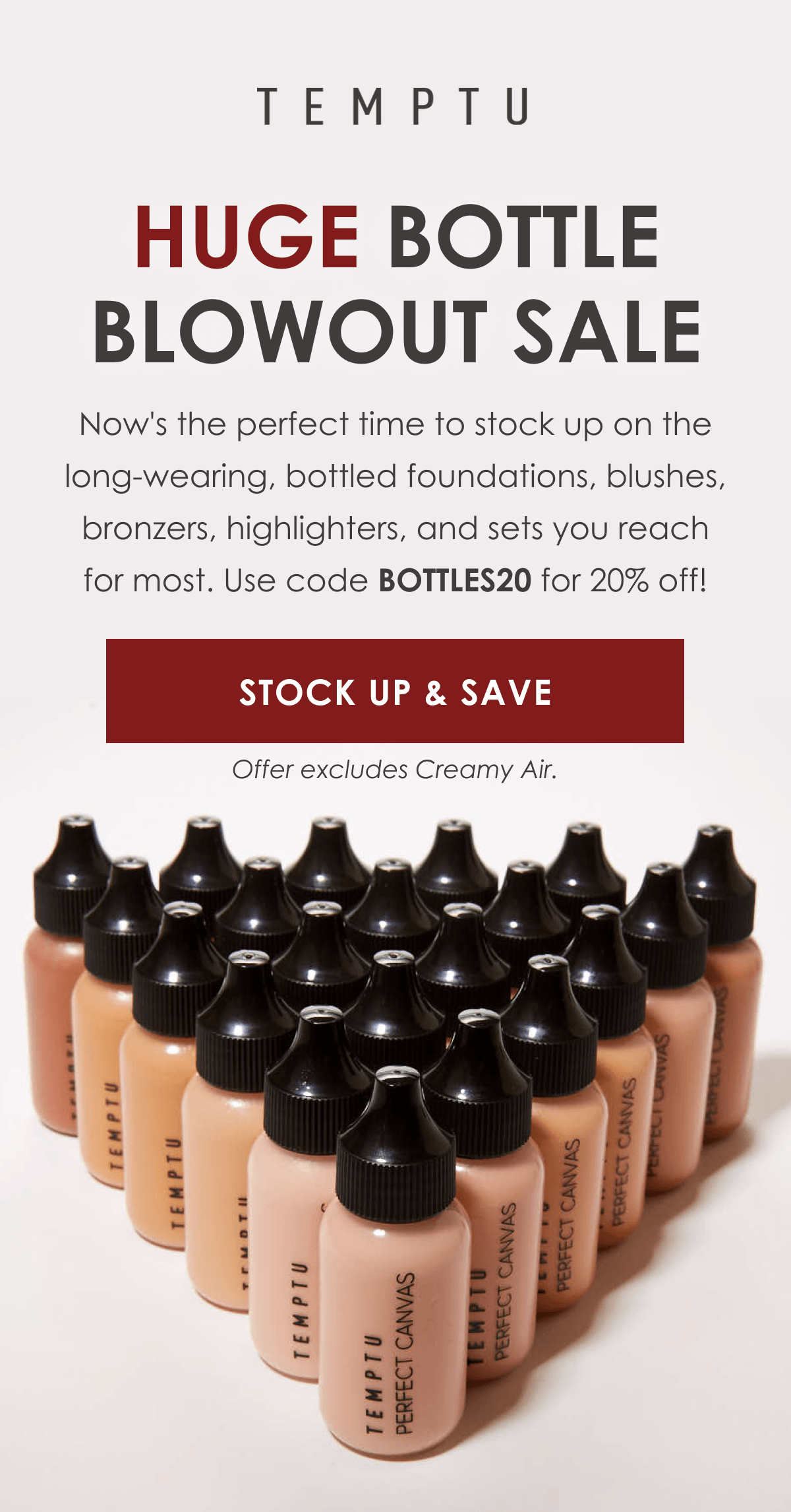 HUGE BOTTLE BLOWOUT SALE. Use Code BOTTLES20