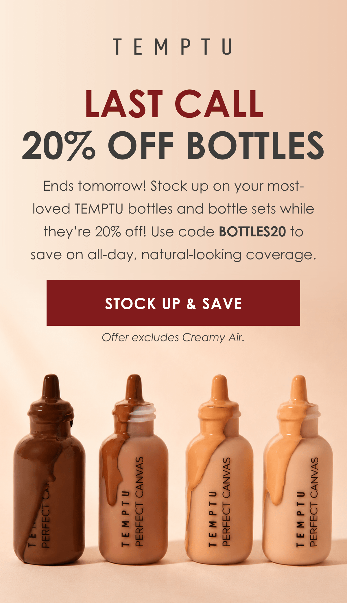 Last Call 20% Off Bottles. Use Code BOTTLES20