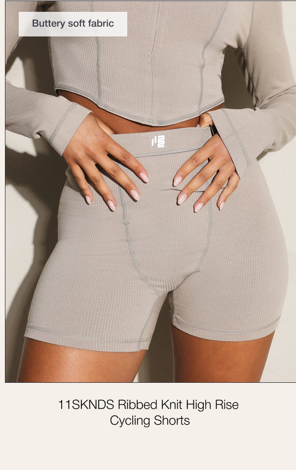 11SKNDS Ribbed Knit High Rise  Cycling Shorts