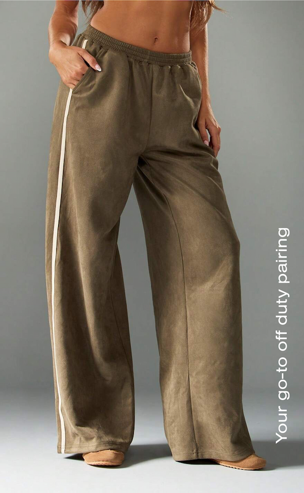 MISSGUIDED Wide Leg Suede Joggers With Elastic Waistband