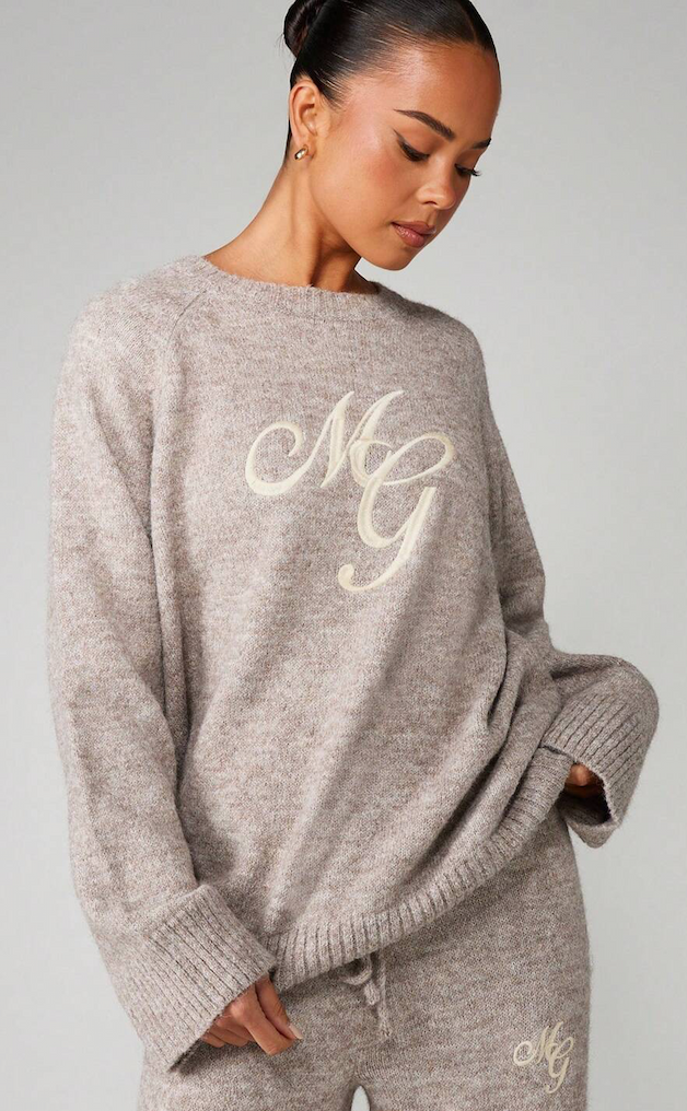 MISSGUIDED Oversized Chunky Knit Sweater With Embroidery