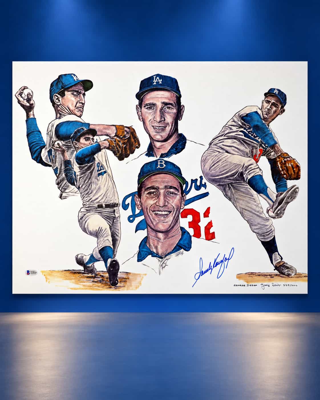 Sandy Koufax Signed Dodgers Lithograph