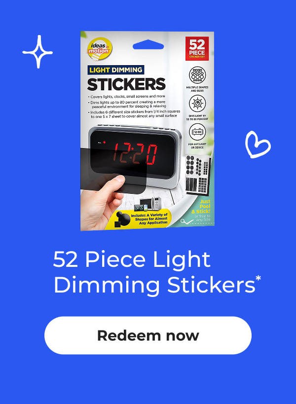 52 Piece Light Dimming Stickers* – Redeem now
