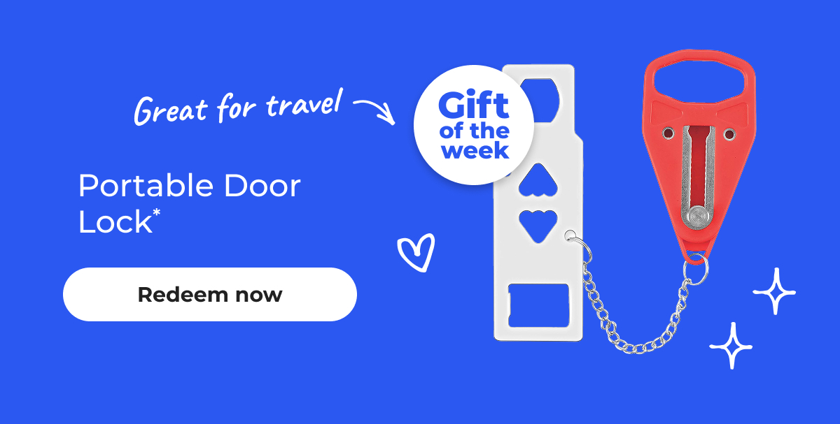 [Gift of the Week] Great for travel. Portable Door Lock* - Redeem now