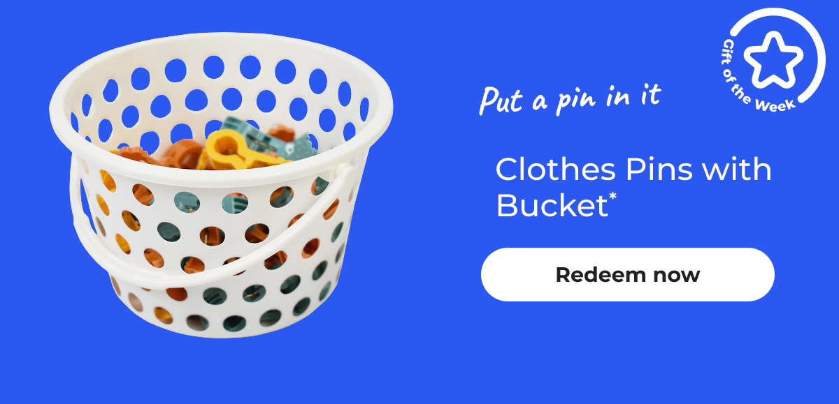 [Gift of the Week] Put a pin in it. Clothes Pins with Bucket* - Redeem now