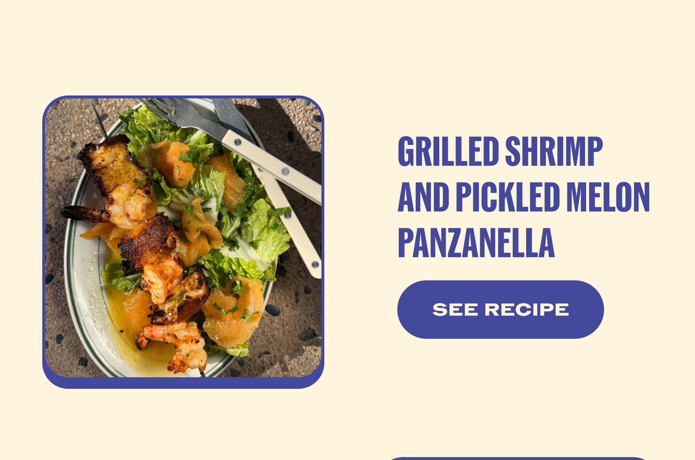 Grilled Shrimp and Pickled Melon Panzanella