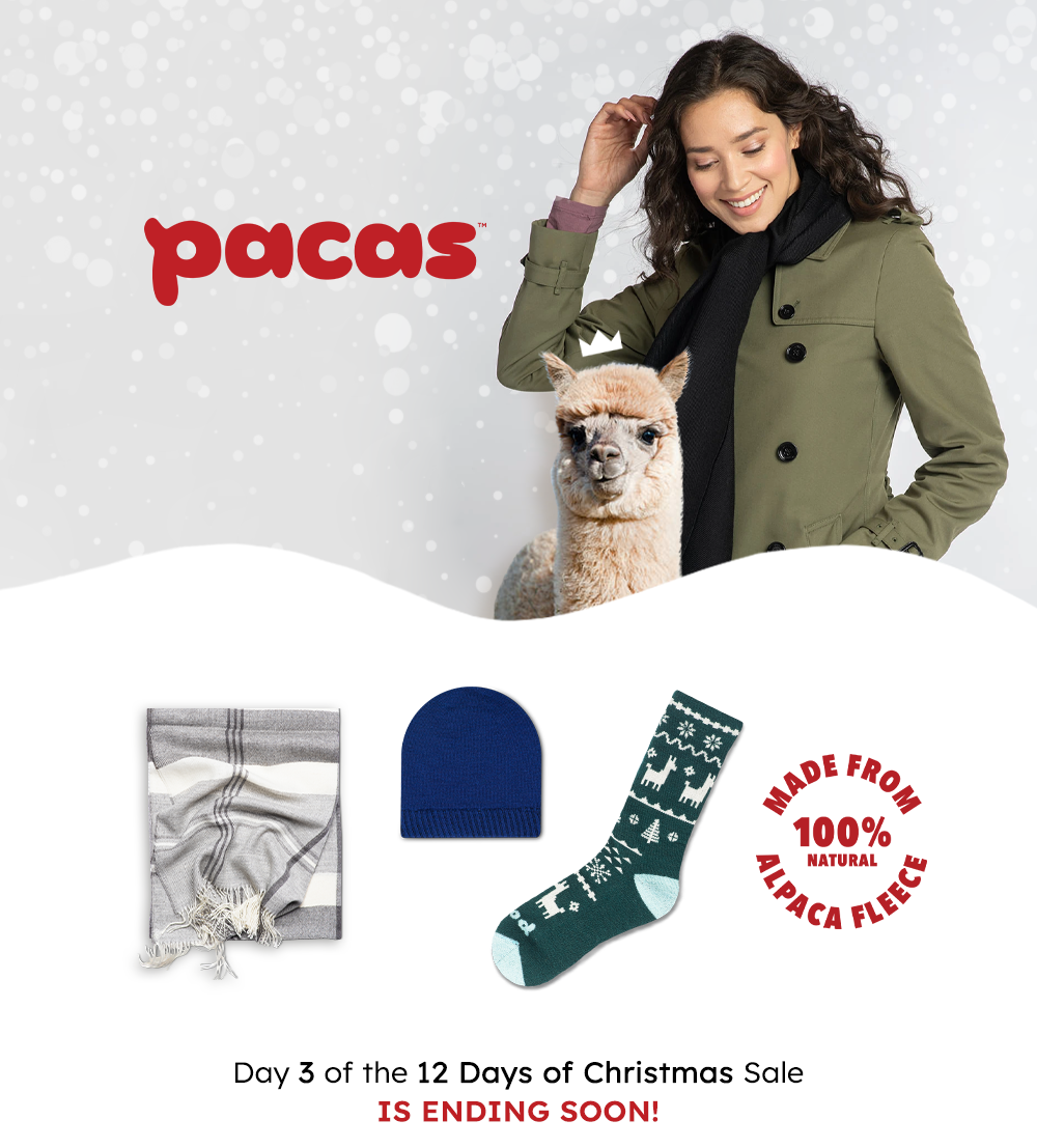 Pacas 12 Days of Christmas Sale - FREE SCARF