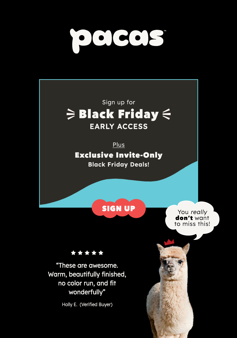Pacas Early Access to Black Friday