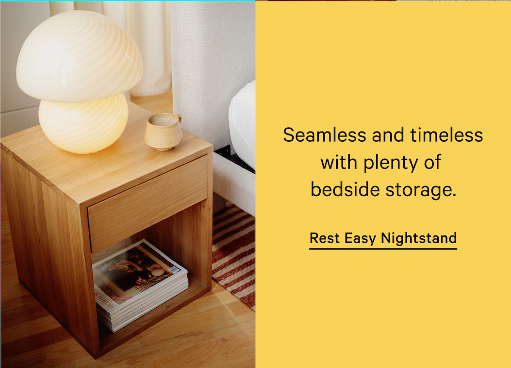 Title Seamless and timeless with plenty of  bedside storage. Rest Easy Nightstand