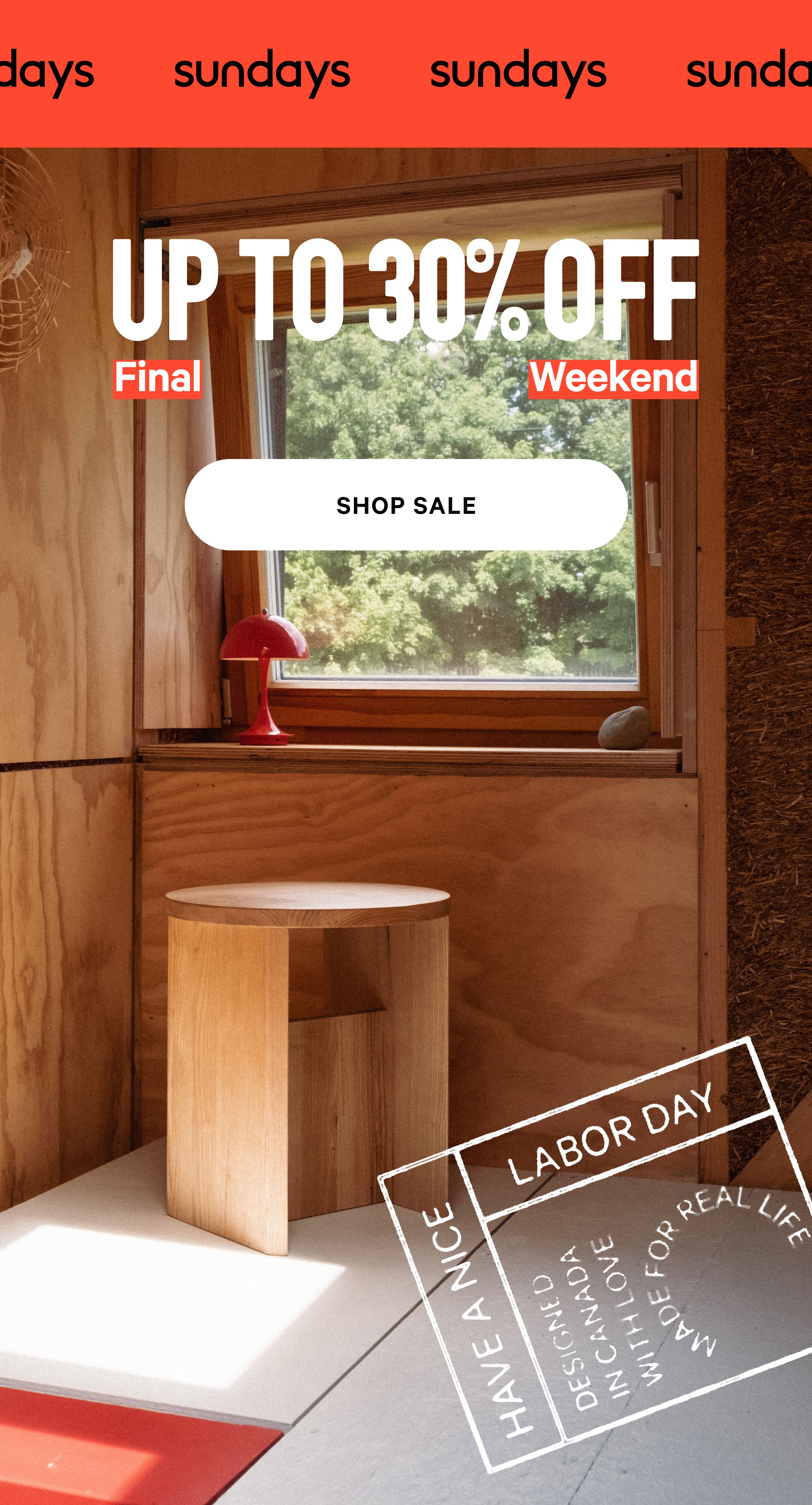 Sundays - Up to 30% Off