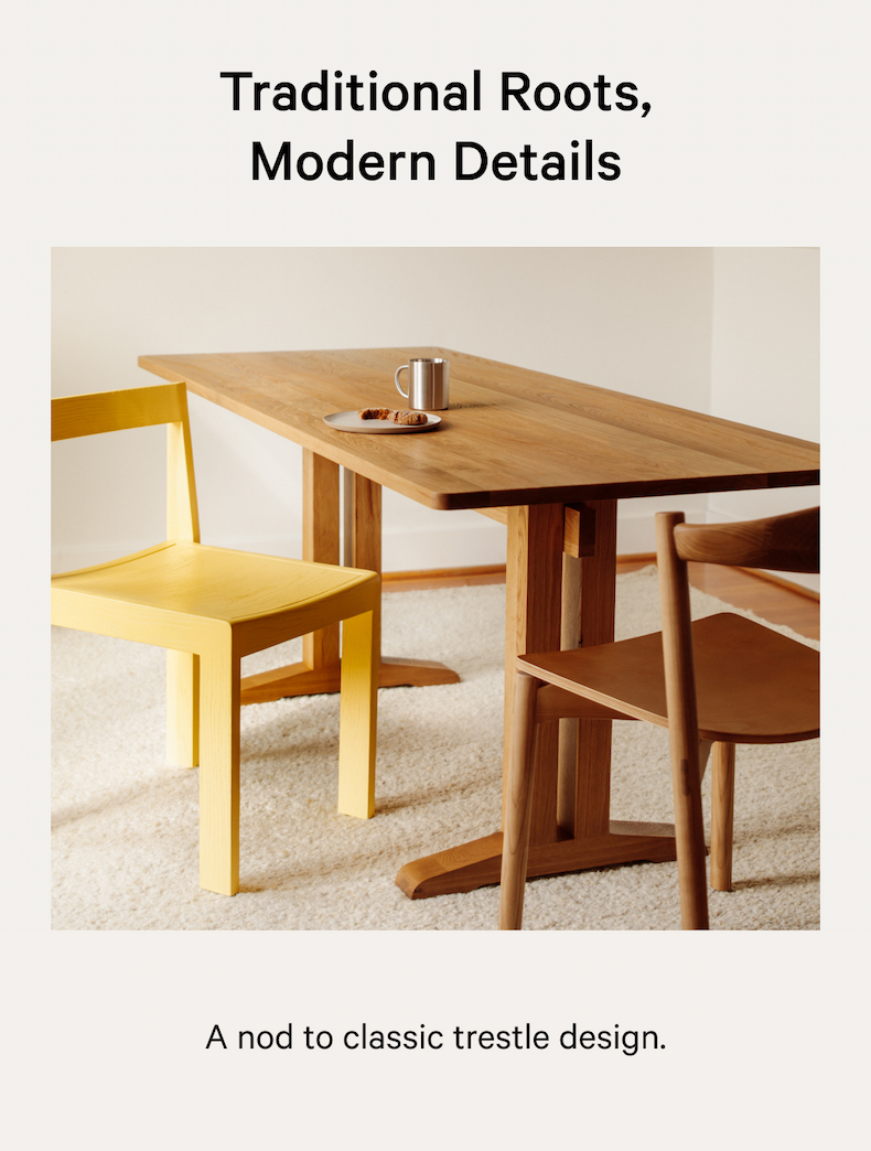 Traditional Roots, Modern Details | A nod to classic trestle design.