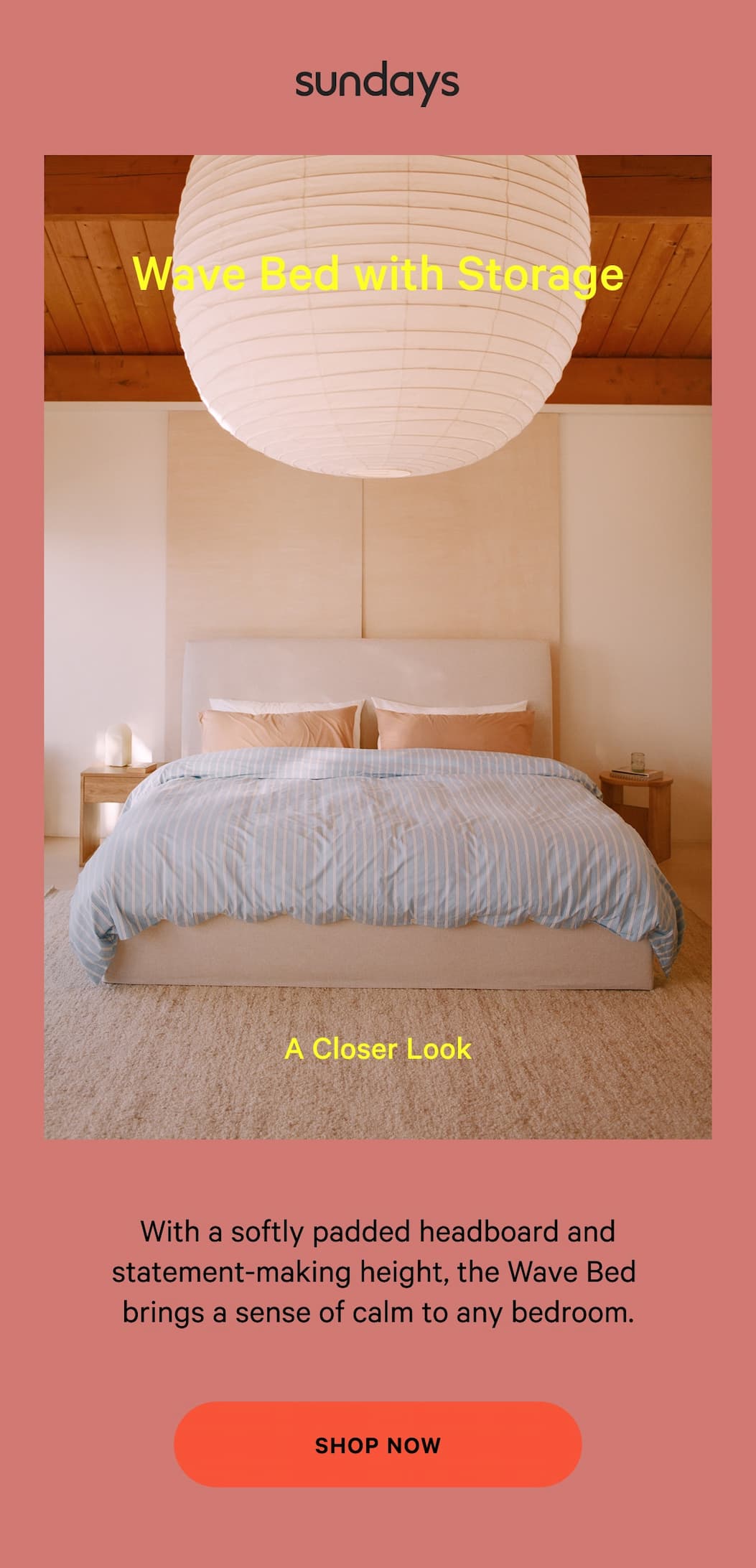 Wave Bed with Storage | A Closer Look