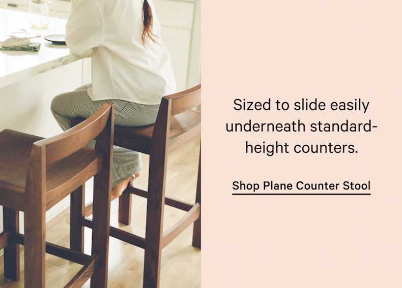 Title Sized to slide easily underneath standard-height counters.  Shop Plane Counter Stool