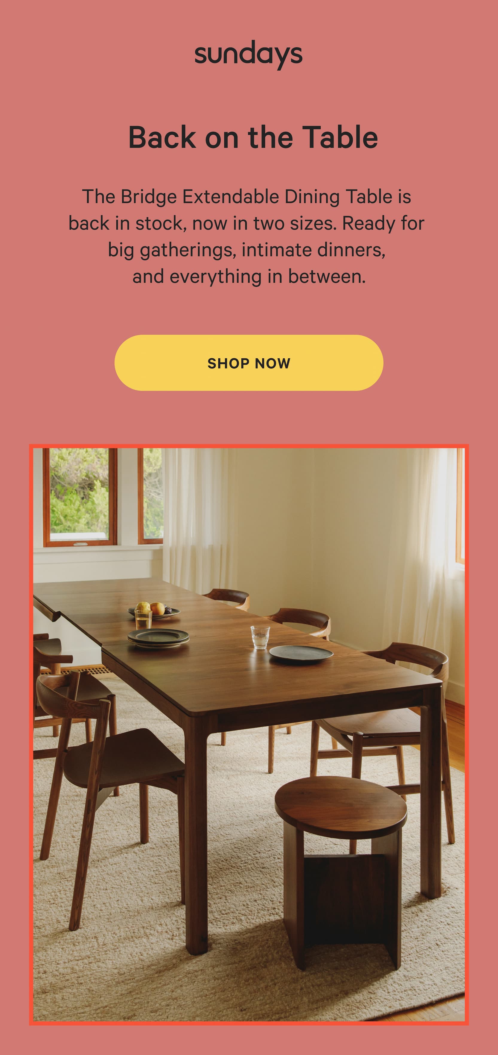 Bridge Dining Table - Restocked + New Size