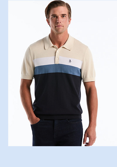 Shop the Chest Stripe Sweater Polo