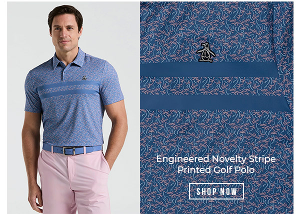 Shop the Engineered Novelty Stripe Printed Golf Polo