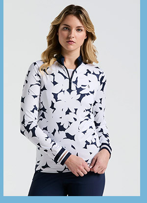 Shop Women's Riviera Floral Sun Protection Golf Shirt