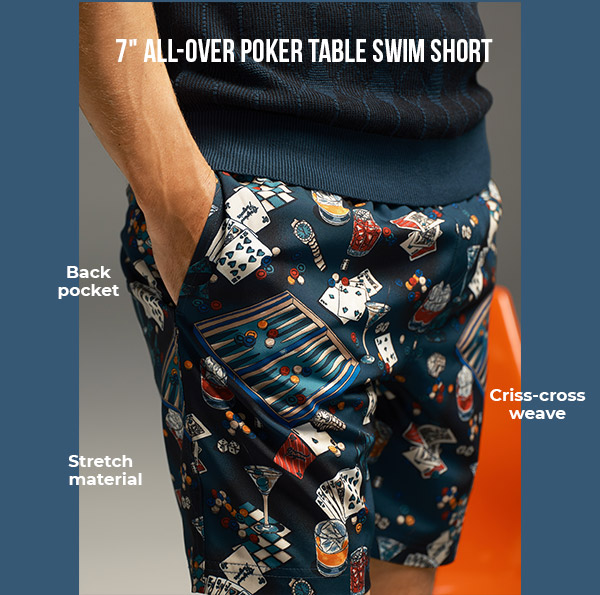 Shop the 7" All-Over Poker Table Swim Short