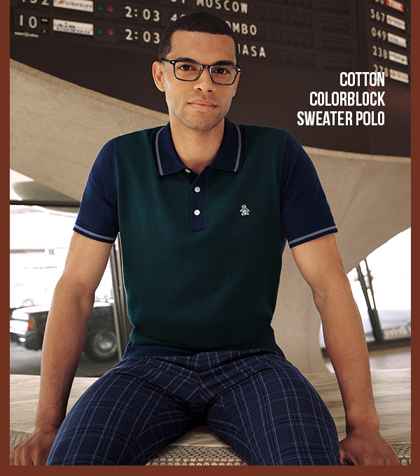 Shop the Cotton Colorblock Sweater Polo