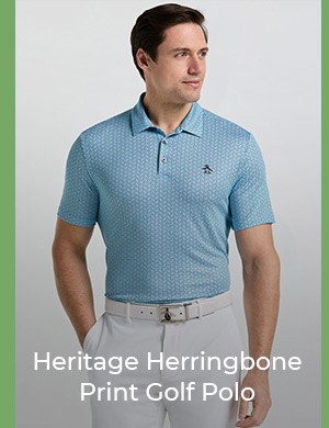 Shop the Heritage Herringbone Print Golf Polo