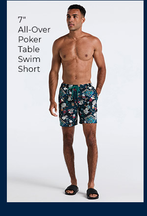 Shop the 7" All-Over Poker Table Swim Short
