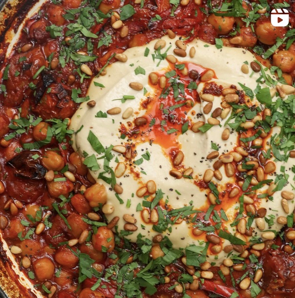 A delicious dish of harissa roasted chickpeas