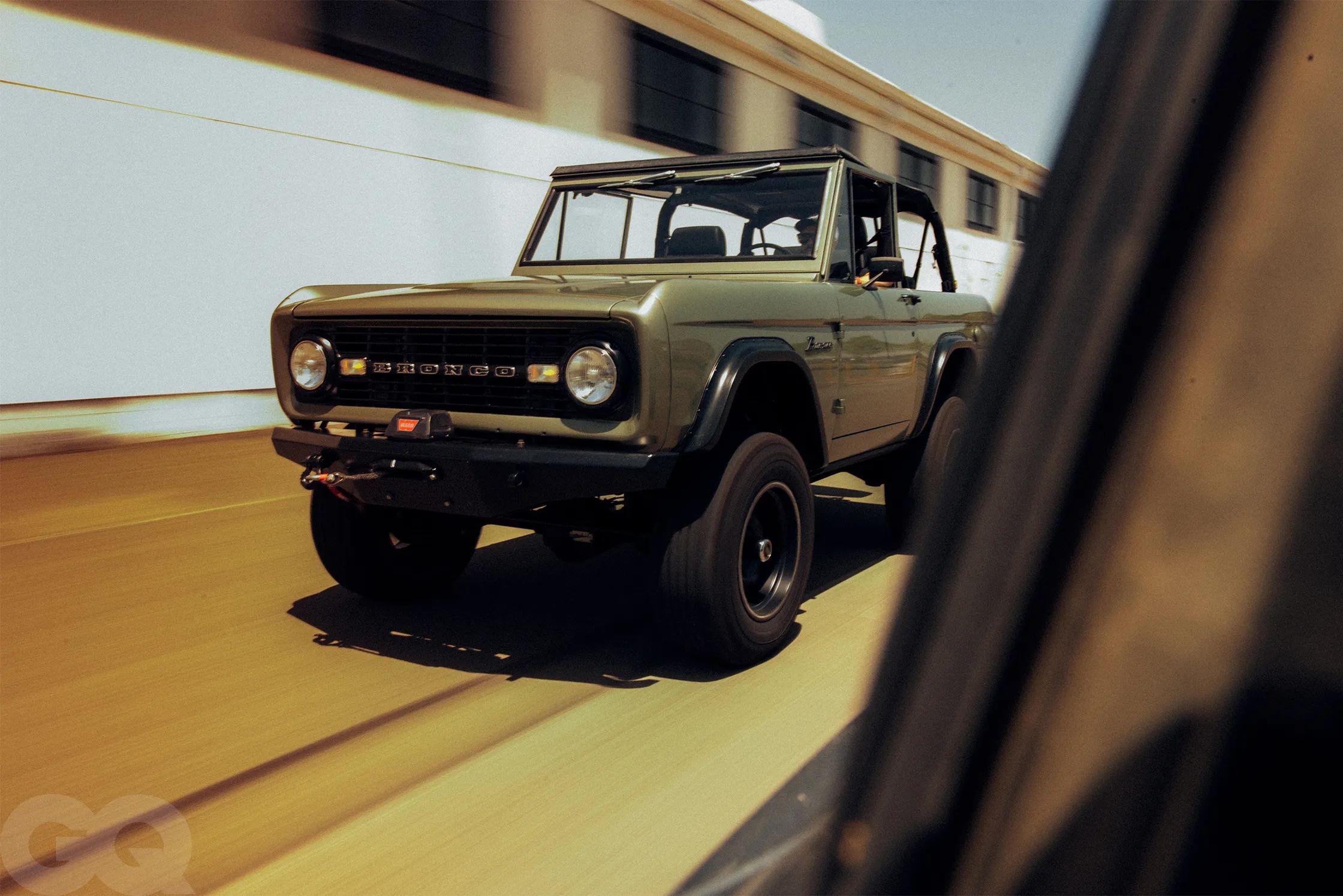 A Ford Bronco with an electric engine 