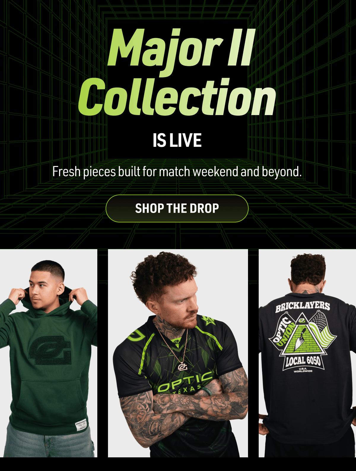 Major II Collection is live. Fresh pieces built for match weekend and beyond. SHOP THE DROP