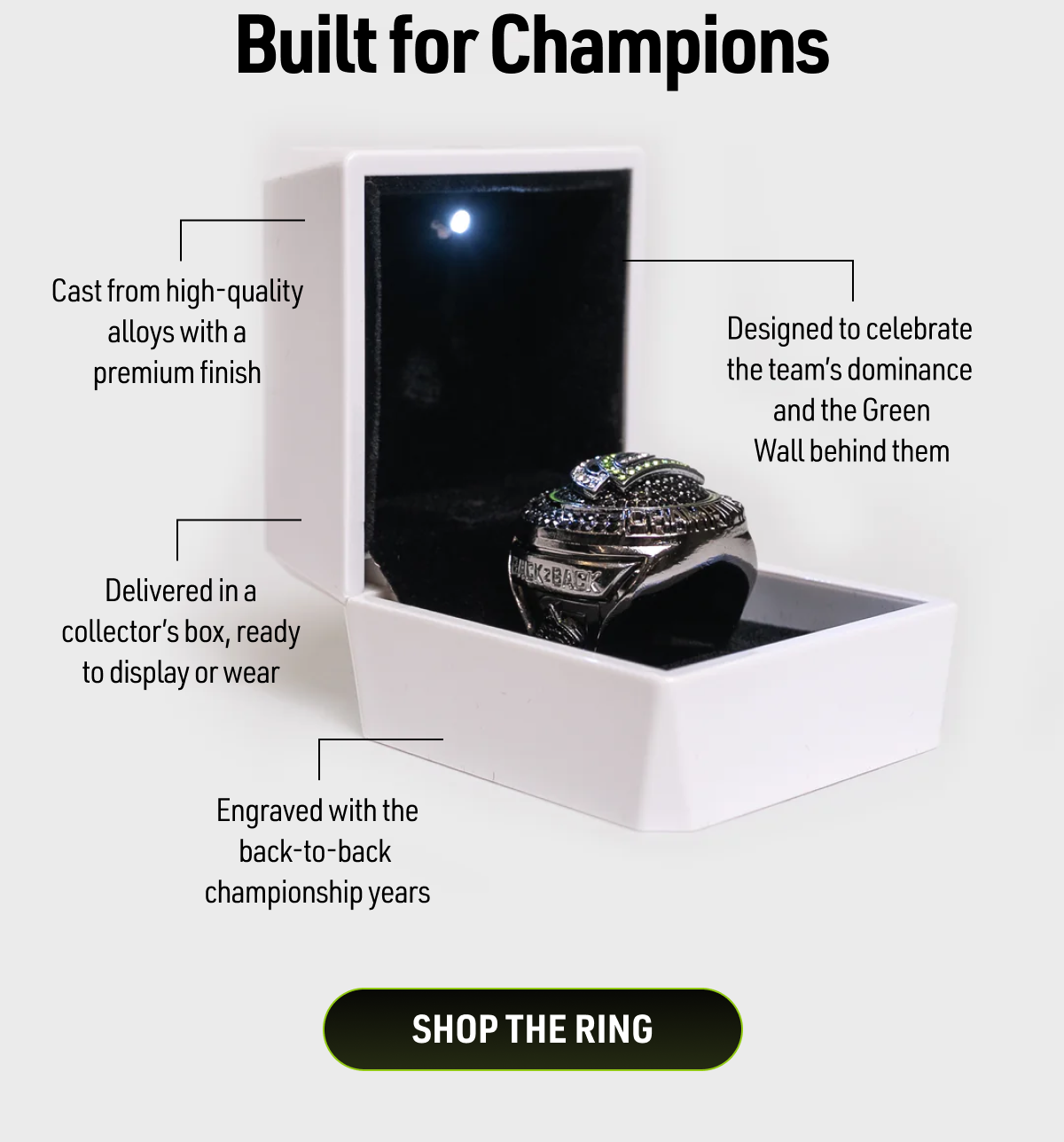 Built for Champions SHOP THE RING