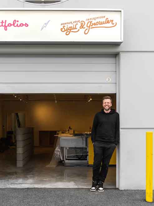 Adam at the empty unit pre-construction 2019