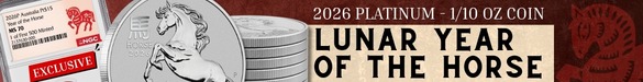 First Ever: 2026 1/10 oz Year of the Horse Platinum Coin - Lunar Series III