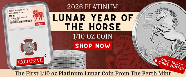 Shop The New 2026 Platinum Year of the Horse 1/10 oz coin