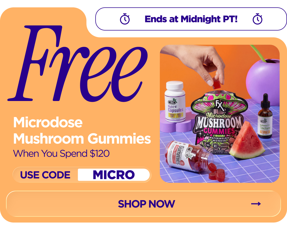 Get Microdose Mushroom Gummies  FREE! When you spend $120 Use code MICRO