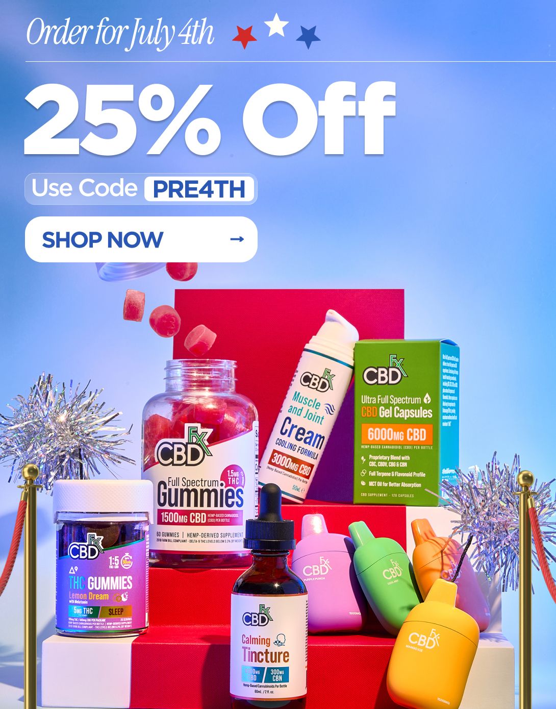 Order for July 4th 25% OFF  Use code PRE4TH