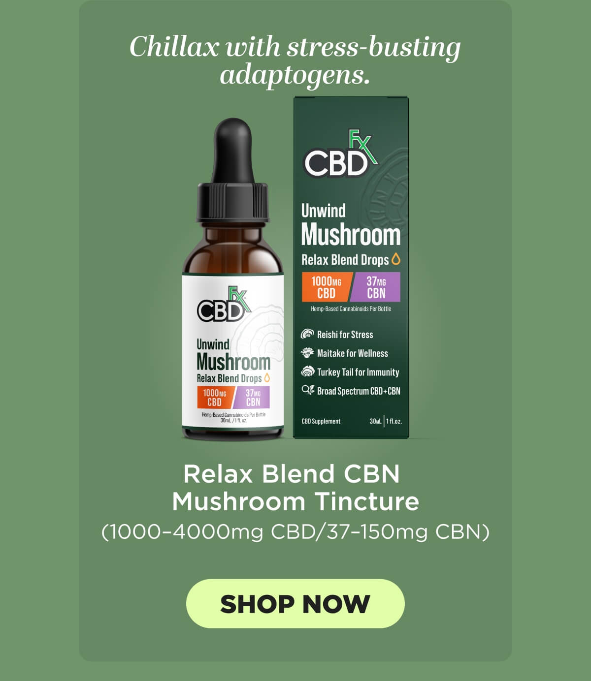 Unwind Mushroom Relax Blend Drops