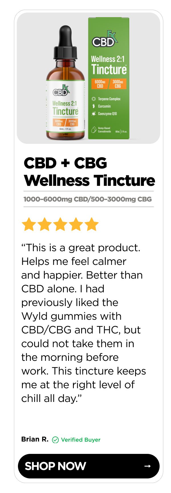 CBD + CBG Wellness Tincture