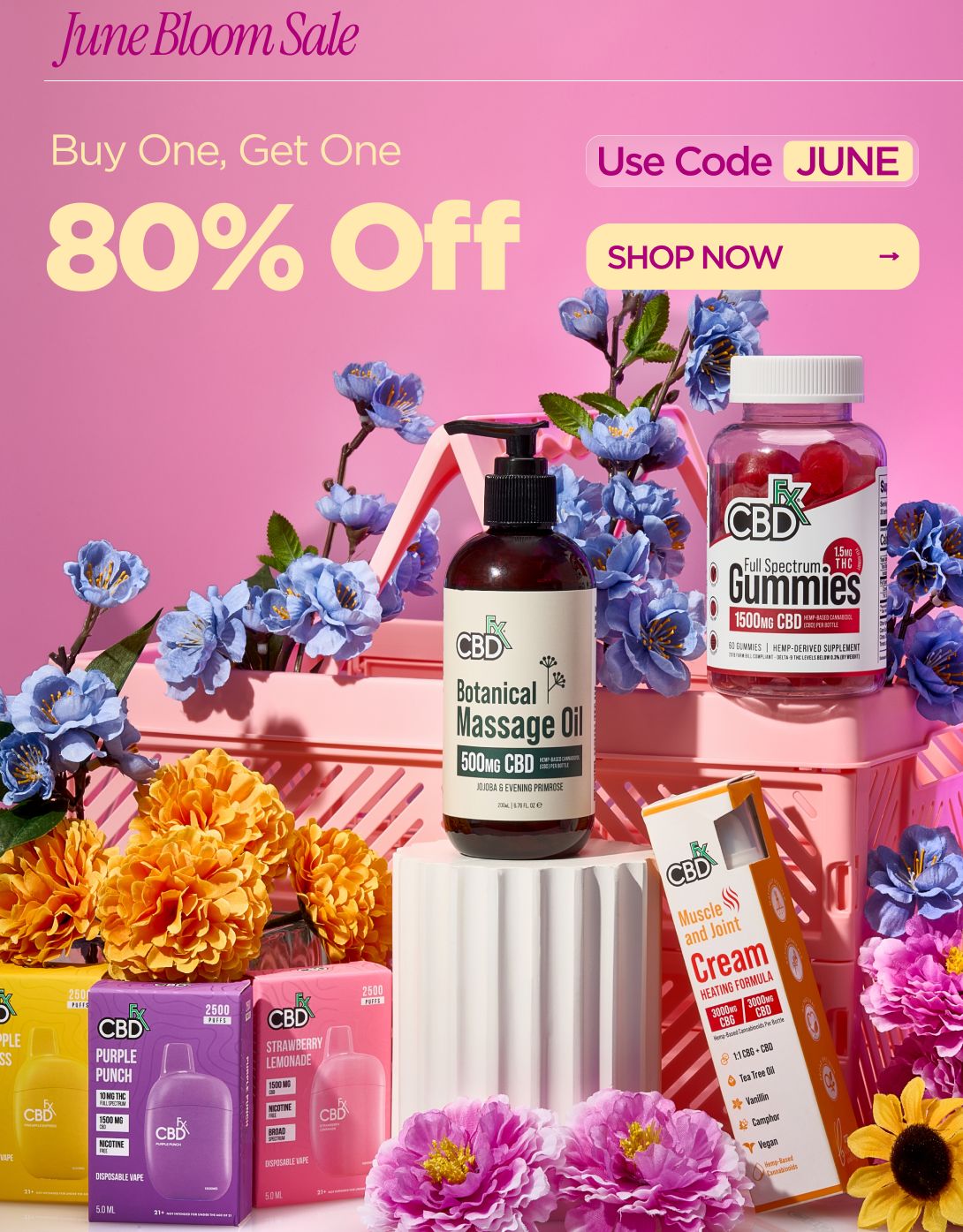  June Bloom Sale Buy One, Get One 80% OFF Use code JUNE