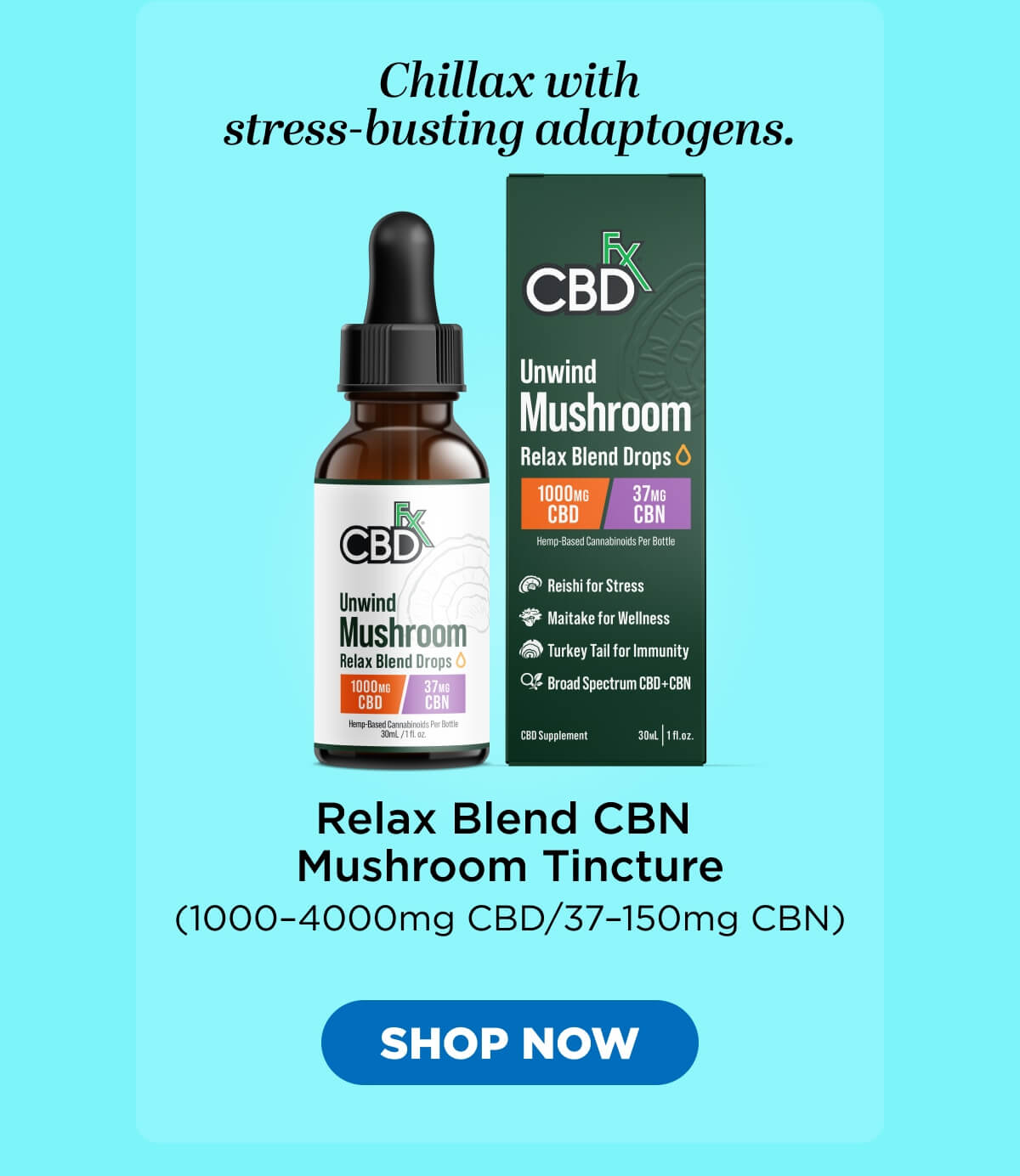 Unwind Mushroom Relax Blend Drops