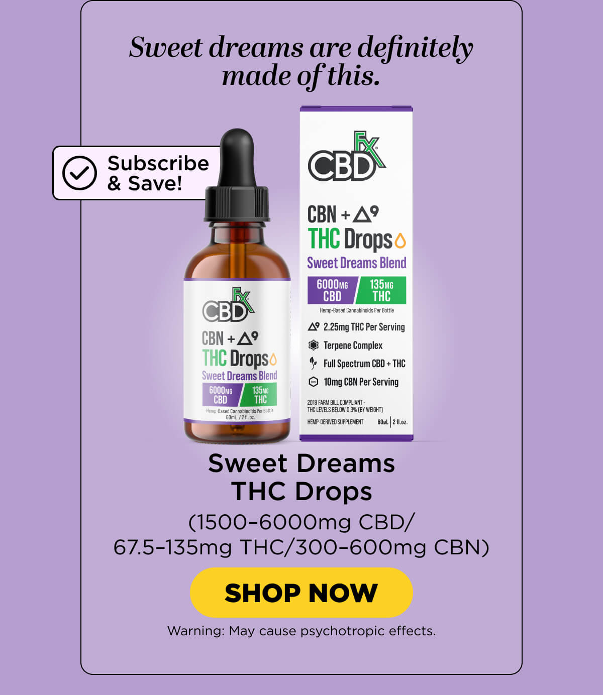 Sweet Dreams Blend THC Drops
