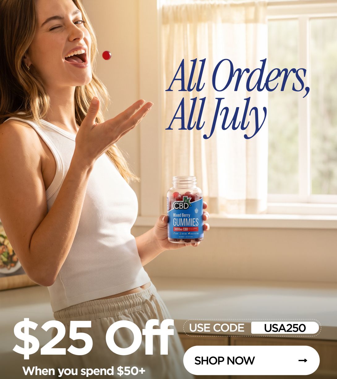$25 OFF When you spend $50+ Use code USA250