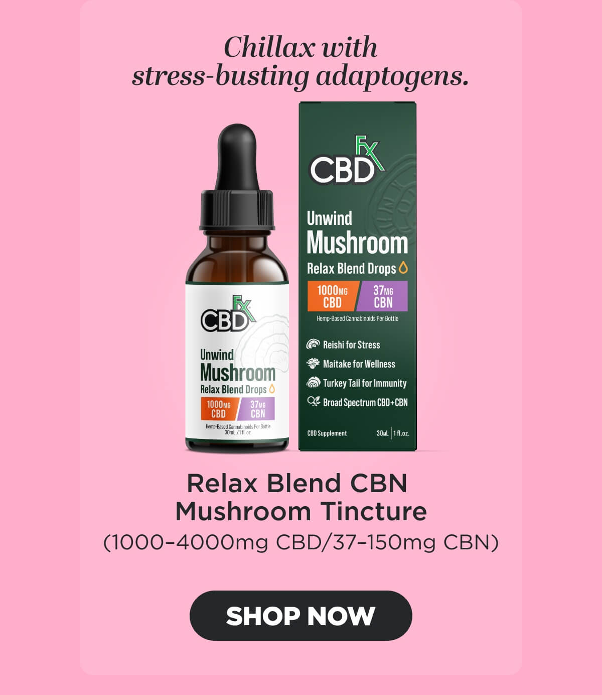 Unwind Mushroom Relax Blend Drops