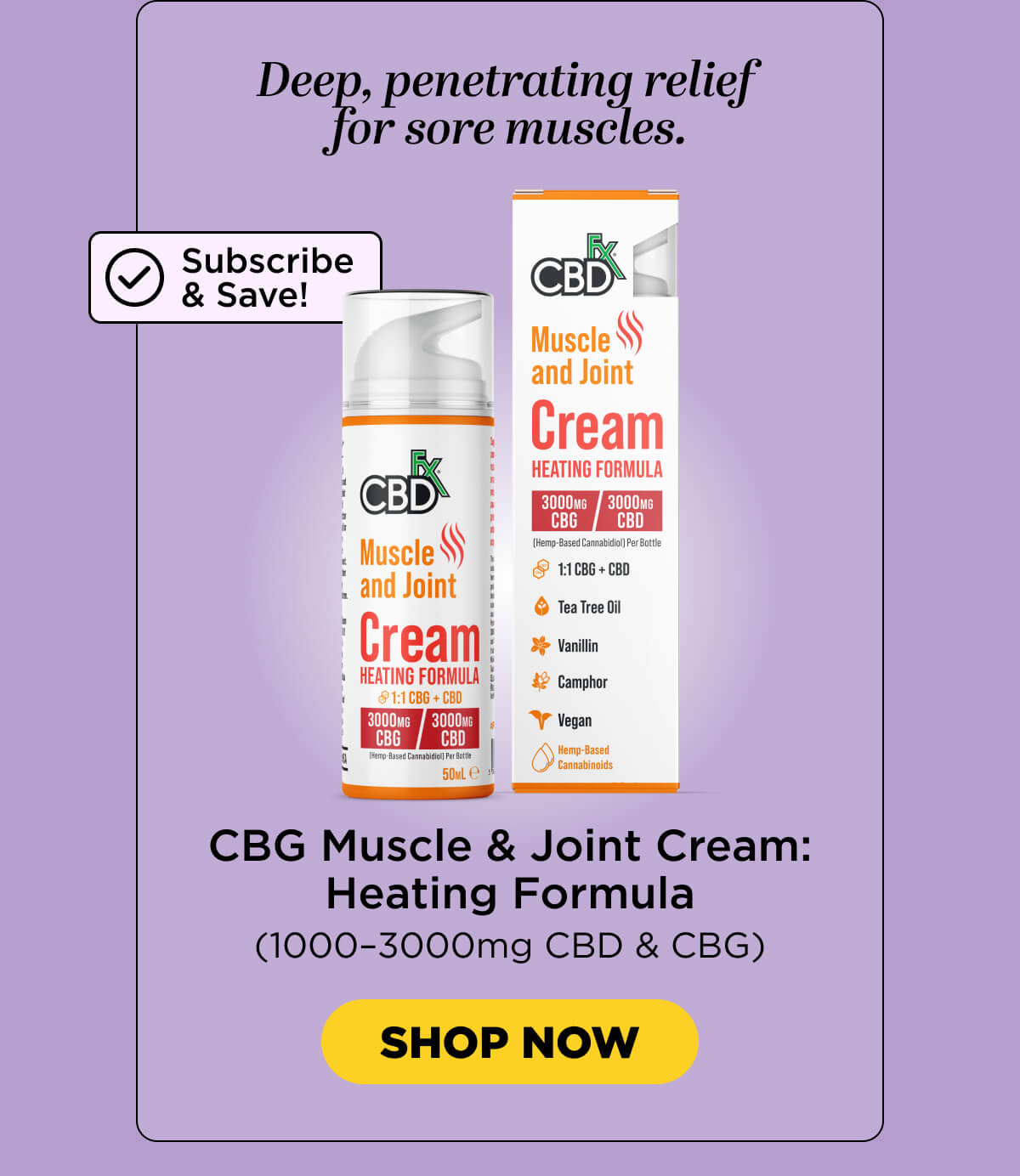 Muscle & Joint Cream: Heating Formula