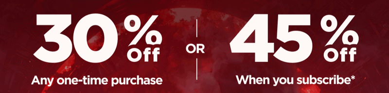 Revenge of the Sixth Sale Get 30% OFF Any one-time purchase or Get 45% OFF When you subscribe* Use code DARKSIDE